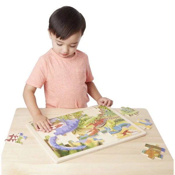 Продукт Melissa and Doug  - Дървен пъзел Динозаври в рамка  - 0 - BG Hlapeta